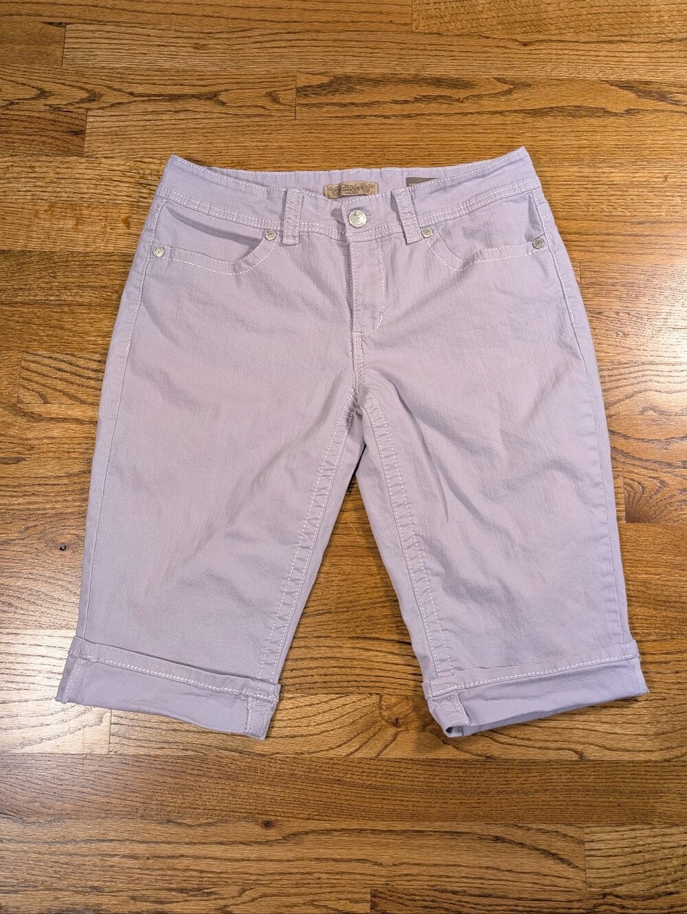 Nine West Vintage America Lavender Lilac Bermuda Shorts Cuffed Stretch Size 10
